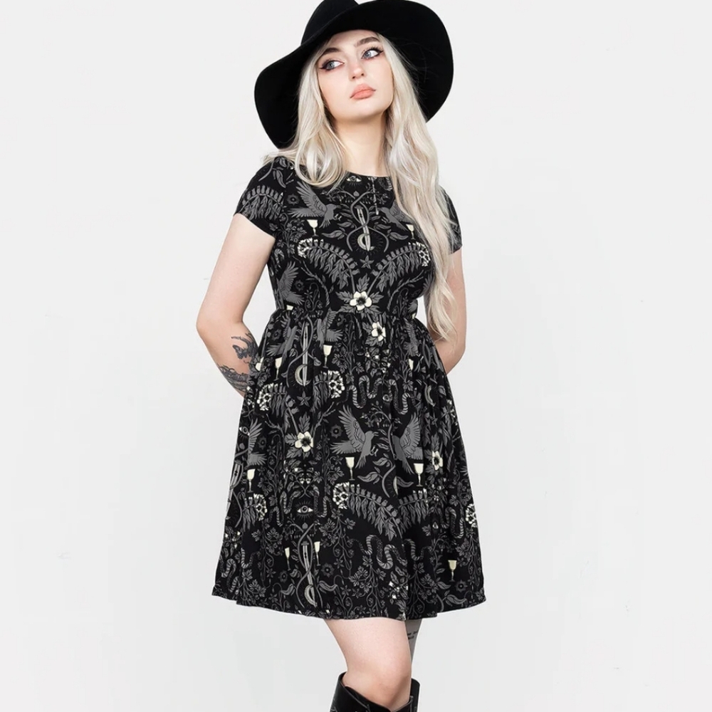Disturbia Hecate's Garden Mini Skater Dress US Size 4 UK Size 8